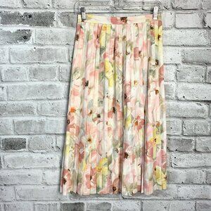 Vintage Handmade Pleated Floral Midi Skirt